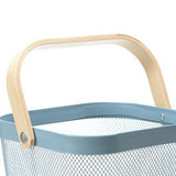 Fruit Colander Metal Material Comfortable Portable Handle Wear Resistant Practical Vegetable Drain Basket for Kitchen Blue - Side View