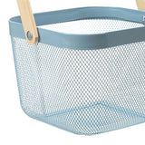 Fruit Colander Metal Material Comfortable Portable Handle Wear Resistant Practical Vegetable Drain Basket for Kitchen Blue