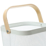 Fruit Colander Metal Material Comfortable Portable Handle Wear Resistant Practical Vegetable Drain Basket for Kitchen White
