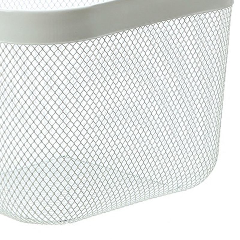 Fruit Colander Metal Material Comfortable Portable Handle Wear Resistant Practical Vegetable Drain Basket for Kitchen White