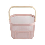 Fruit Colander Metal Material Comfortable Portable Handle Wear Resistant Practical Vegetable Drain Basket for Kitchen Pink