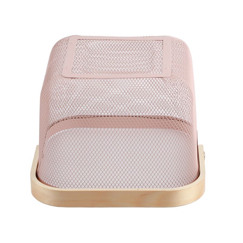 Fruit Colander Metal Material Comfortable Portable Handle Wear Resistant Practical Vegetable Drain Basket for Kitchen Pink