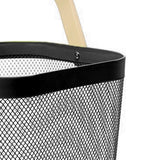 Fruit Colander Metal Material Comfortable Portable Handle Wear Resistant Practical Vegetable Drain Basket for Kitchen Black