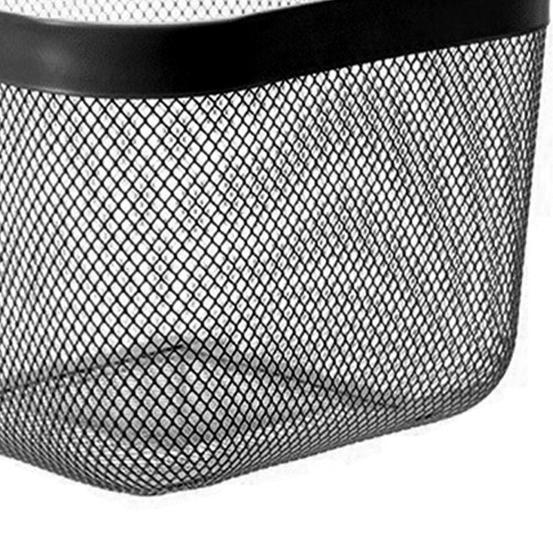 Fruit Colander Metal Material Comfortable Portable Handle Wear Resistant Practical Vegetable Drain Basket for Kitchen Black