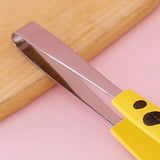 Kitchen Cooking Tong Cute Cat Paw Shape Stainless Steel Small Salad Barbecue Food Tong Yellow M