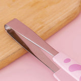Kitchen Cooking Tong Cute Cat Paw Shape Stainless Steel Small Salad Barbecue Food Tong Pink M