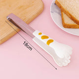 Kitchen Cooking Tong Cute Cat Paw Shape Stainless Steel Small Salad Barbecue Food Tong White M