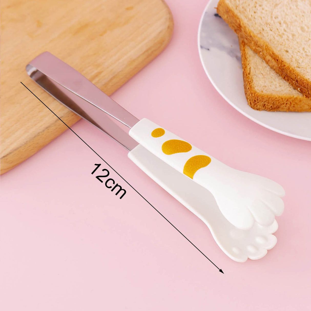 Kitchen Cooking Tong Cute Cat Paw Shape Stainless Steel Small Salad Barbecue Food Tong White S