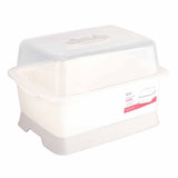 Dish Drainer Minimalist Dustproof Space Saving Dish Drying Bowl with Lid for Home Kitchen M - Front View