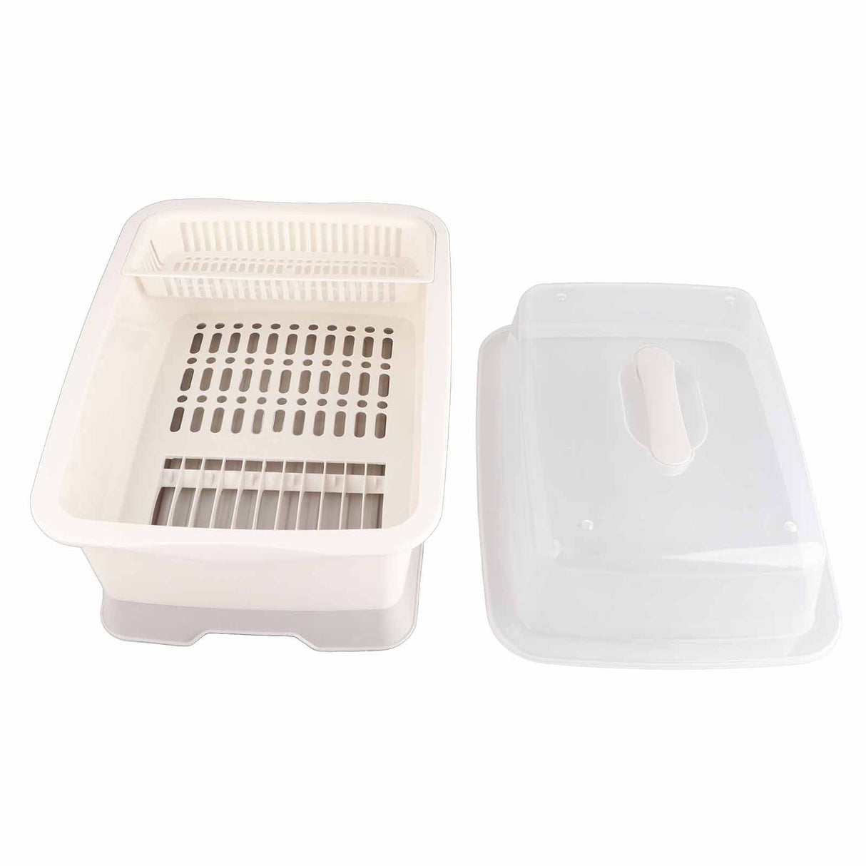 Dish Drainer Minimalist Dustproof Space Saving Dish Drying Bowl with Lid for Home Kitchen M