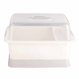 Dish Drainer Minimalist Dustproof Space Saving Dish Drying Bowl with Lid for Home Kitchen M - Rear View