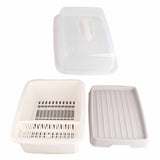 Dish Drainer Minimalist Dustproof Space Saving Dish Drying Bowl with Lid for Home Kitchen M - Low Angle