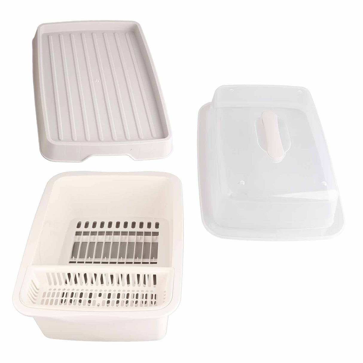 Dish Drainer Minimalist Dustproof Space Saving Dish Drying Bowl with Lid for Home Kitchen M