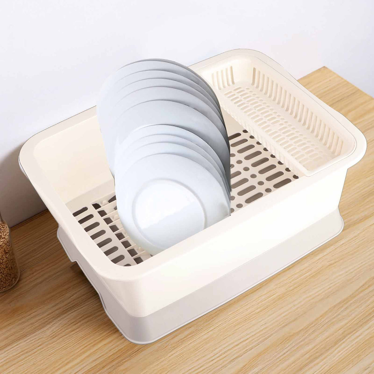 Dish Drainer Minimalist Dustproof Space Saving Dish Drying Bowl with Lid for Home Kitchen M