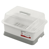 Dish Drainer Minimalist Dustproof Space Saving Dish Drying Bowl with Lid for Home Kitchen L - Side View