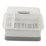 Dish Drainer Minimalist Dustproof Space Saving Dish Drying Bowl with Lid for Home Kitchen L - Rear View