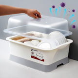 Dish Drainer Minimalist Dustproof Space Saving Dish Drying Bowl with Lid for Home Kitchen L - Extra Image