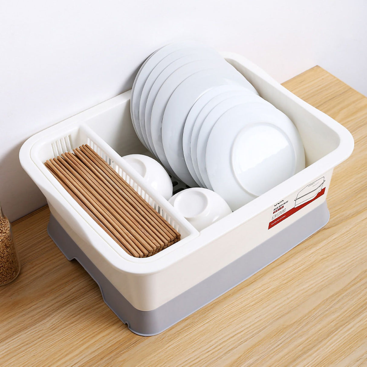 Dish Drainer Minimalist Dustproof Space Saving Dish Drying Bowl with Lid for Home Kitchen L