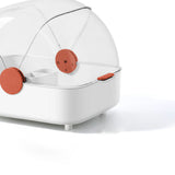 Tableware Storage Box Multifunctional Chopsticks Dishes Drying Box with Cover Kitchen Utensil White Orange - Front View