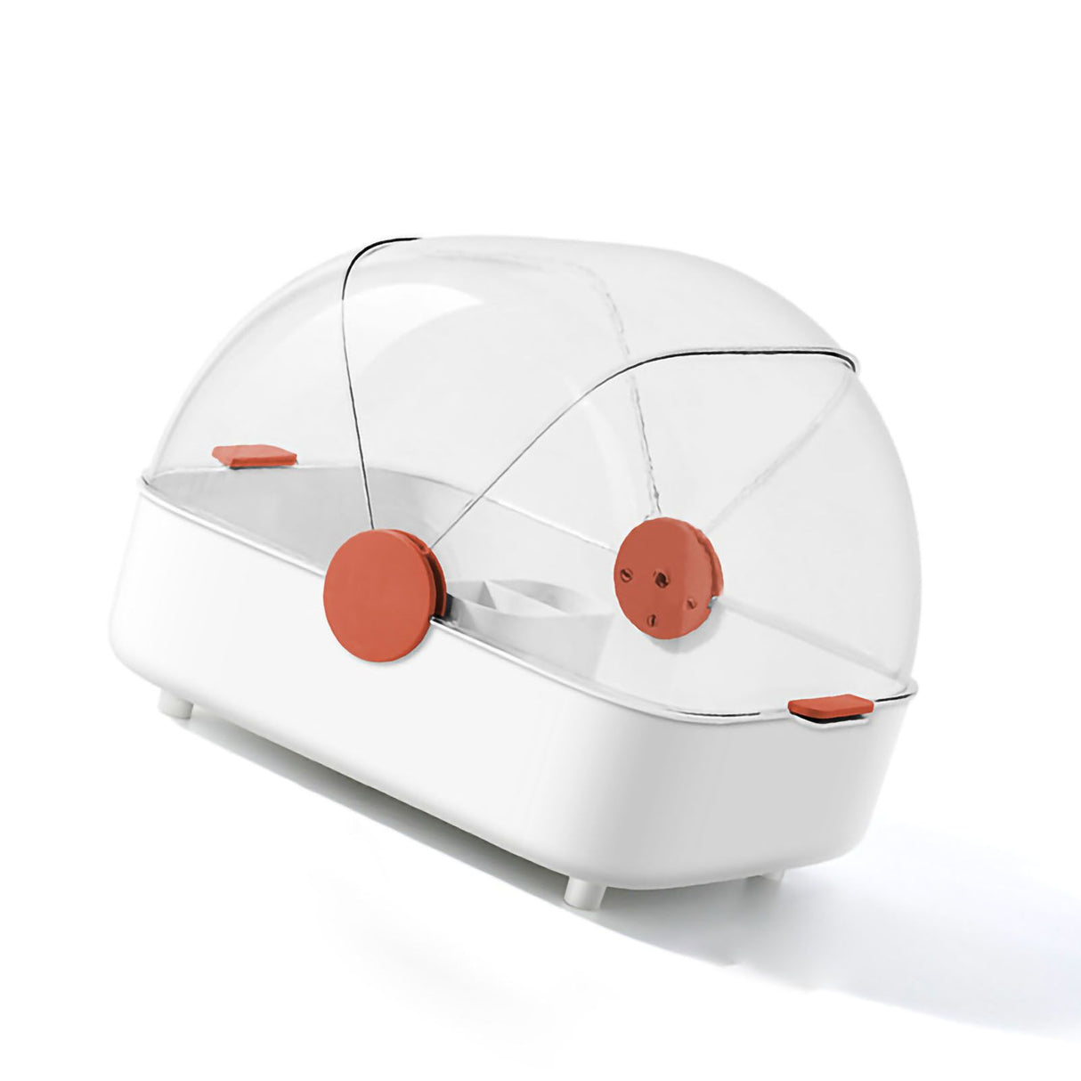Tableware Storage Box Multifunctional Chopsticks Dishes Drying Box with Cover Kitchen Utensil White Orange