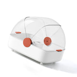 Tableware Storage Box Multifunctional Chopsticks Dishes Drying Box with Cover Kitchen Utensil White Orange