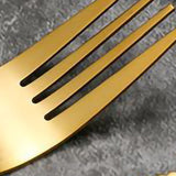 Flatware Set Portable Stainless Steel Steak Knife Fork Spoon Tableware Thickened Tableware Set Golden Fork - 45-Degree Angle