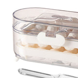 Ice Mold Silicone 2 Layer Hard Interlayer Anti Slip Stable Buckle Design Ice Mold Tray with Spatula Pure Color