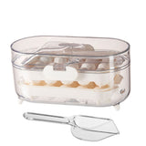 Ice Mold Silicone 2 Layer Hard Interlayer Anti Slip Stable Buckle Design Ice Mold Tray with Spatula Pure Color - Top-Down View