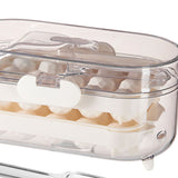 Ice Mold Silicone 2 Layer Hard Interlayer Anti Slip Stable Buckle Design Ice Mold Tray with Spatula Pure Color