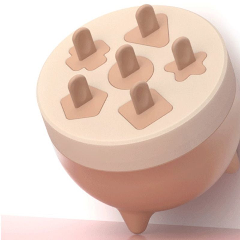 Popsicles Mold 6 Cavities Detachable Design Safe Healthy Material Durable PP Mini Popsicle Mold Pink