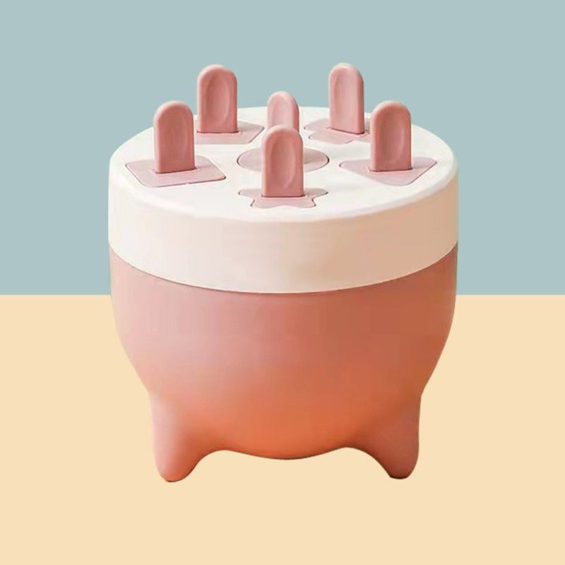Popsicles Mold 6 Cavities Detachable Design Safe Healthy Material Durable PP Mini Popsicle Mold Pink