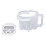 Rice Washing Bowl Water Flush Type ABS Clear Scale Fine Strainer Auxiliary Handle Rice Cleaning Basket for Kitchen - Close-Up Angle