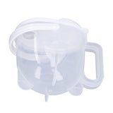 Rice Washing Bowl Water Flush Type ABS Clear Scale Fine Strainer Auxiliary Handle Rice Cleaning Basket for Kitchen