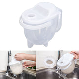 Rice Washing Bowl Water Flush Type ABS Clear Scale Fine Strainer Auxiliary Handle Rice Cleaning Basket for Kitchen