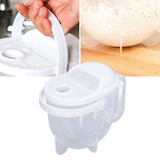 Rice Washing Bowl Water Flush Type ABS Clear Scale Fine Strainer Auxiliary Handle Rice Cleaning Basket for Kitchen