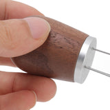 Coffee Distribution Tool Multifunctional Needle Coffee Distributor with Wooden Base for Home Travel Restaurant Curved Hook - Extra Image