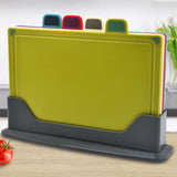 4pcs Food Classification Chopping Boards PP TPR Portable Non Slip Cutting Boards Kitchen Tools With Non Slip Pad Irregular Form