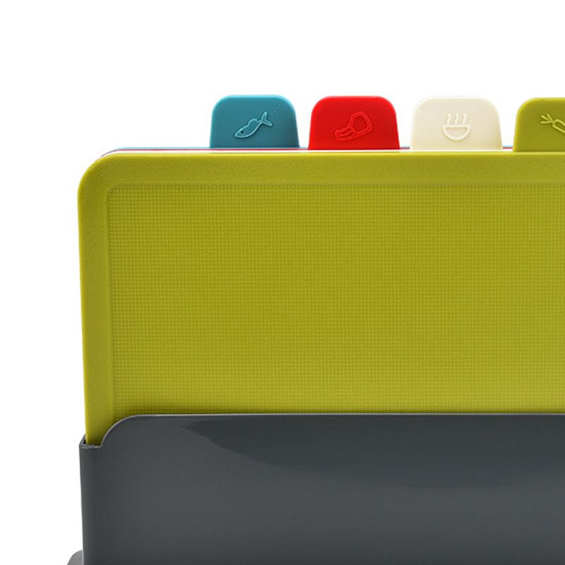 4pcs Food Classification Chopping Boards PP TPR Portable Non Slip Cutting Boards Kitchen Tools Without Non Slip Pad Irregular Form