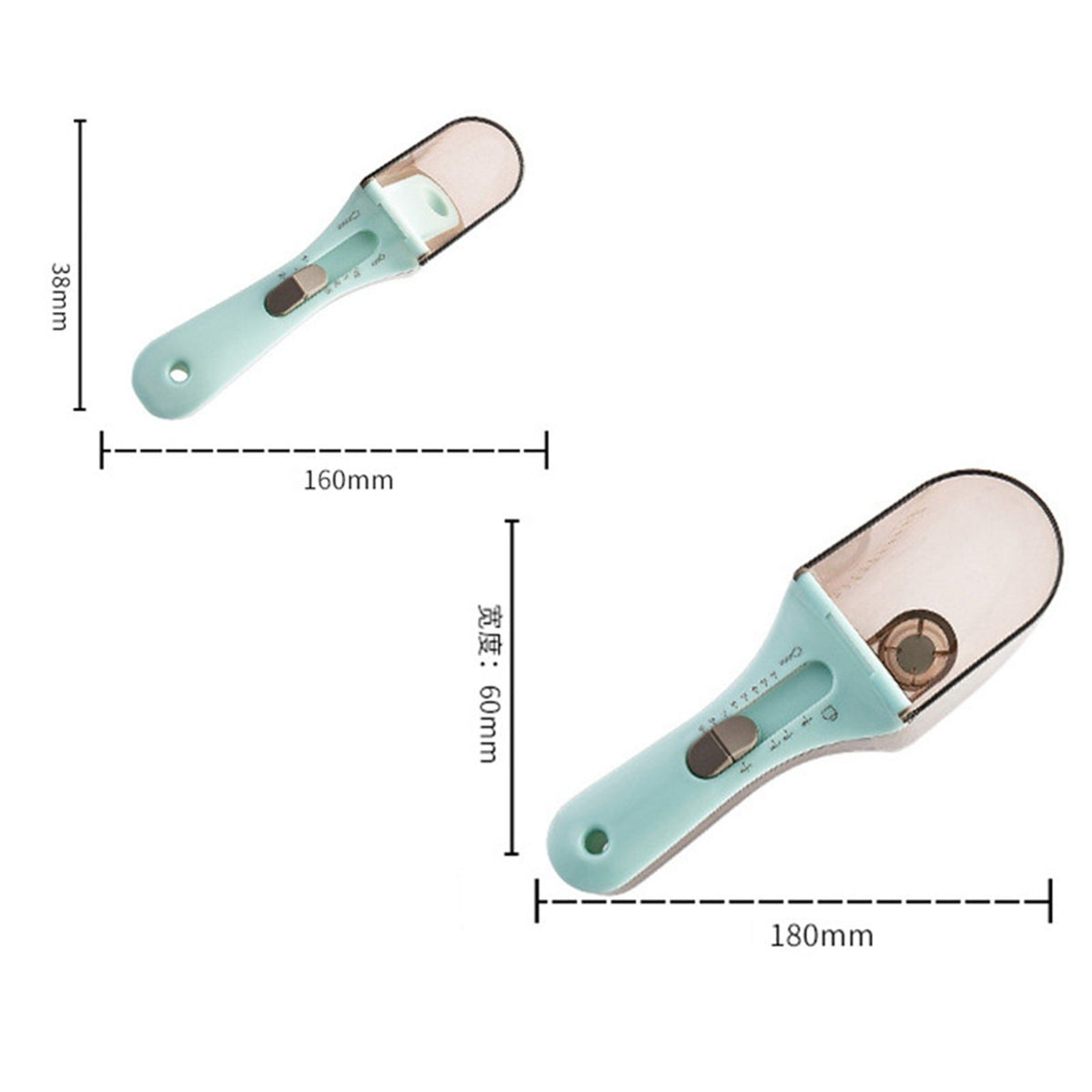 Measuring Spoon Heat Resistance Multi Level Adjustment Scale Plastic Measuring Spoon Set Kitchen Tools Boxed Set
