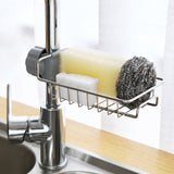 Hanging Faucet Drain Rack Organized Storage Hollow Out Breathable Stainless Steel Sink Rack for Kitchen Monolayer