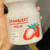 Portable Children Drinking Bottle with Strap PC Plastic Outdoor Water Cup Cute Fruit Pattern Red 480ML - Side View