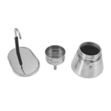 Moka Pot Stainless Steel Italian Type DIY Large Capacity Light Weight Portable Coffee Maker - Rear View