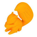Food Grade Silicone Squirrel Shape Tea Strainer Cute Squirrel Shaped Tea Infuser Filter Orange - Front View