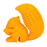 Food Grade Silicone Squirrel Shape Tea Strainer Cute Squirrel Shaped Tea Infuser Filter Orange - Side View