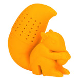 Food Grade Silicone Squirrel Shape Tea Strainer Cute Squirrel Shaped Tea Infuser Filter Orange - Top-Down View