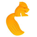 Food Grade Silicone Squirrel Shape Tea Strainer Cute Squirrel Shaped Tea Infuser Filter Orange