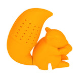 Food Grade Silicone Squirrel Shape Tea Strainer Cute Squirrel Shaped Tea Infuser Filter Orange