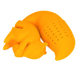 Food Grade Silicone Squirrel Shape Tea Strainer Cute Squirrel Shaped Tea Infuser Filter Orange - Close-Up Angle