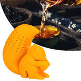 Food Grade Silicone Squirrel Shape Tea Strainer Cute Squirrel Shaped Tea Infuser Filter Orange