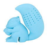 Food Grade Silicone Squirrel Shape Tea Strainer Cute Squirrel Shaped Tea Infuser Filter Blue - Side View